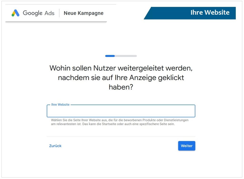 Webiste URL angeben