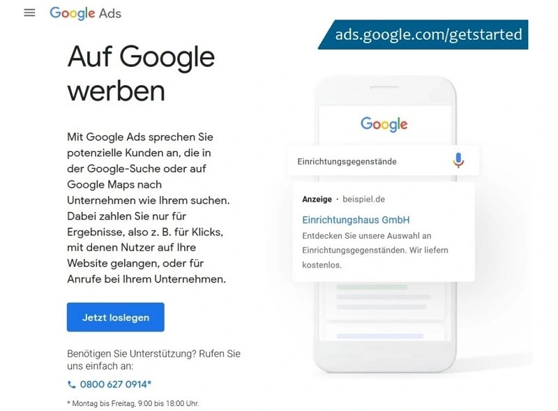 Google Ads anmelden